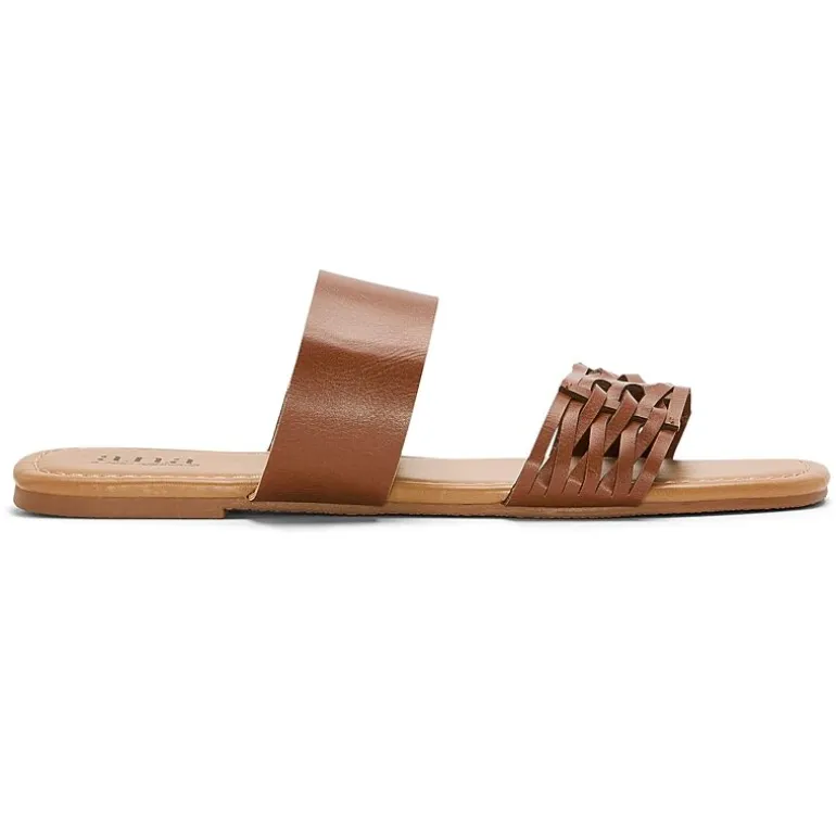 a.n.a Womens Dual Band Slide Sandals