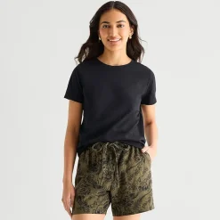 a.n.a Womens Easy-on + Easy-off Crew Neck Short Sleeve Adaptive T-Shirt