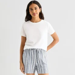 a.n.a Womens Easy-on + Easy-off Crew Neck Short Sleeve Adaptive T-Shirt