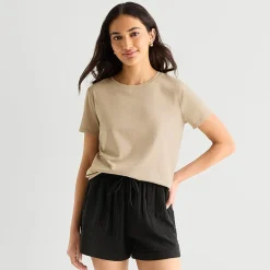 a.n.a Womens Easy-on + Easy-off Crew Neck Short Sleeve Adaptive T-Shirt