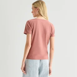 a.n.a Womens Easy-on + Easy-off Crew Neck Short Sleeve Adaptive T-Shirt