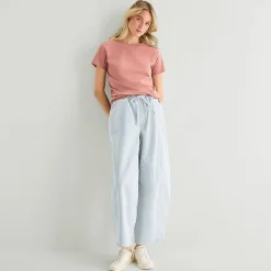 a.n.a Womens Easy-on + Easy-off Crew Neck Short Sleeve Adaptive T-Shirt