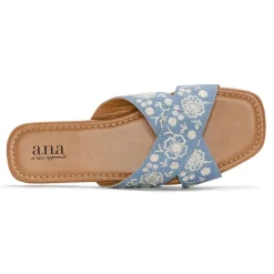 a.n.a Womens Embroidery Slide Sandals