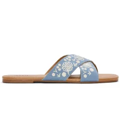 a.n.a Womens Embroidery Slide Sandals