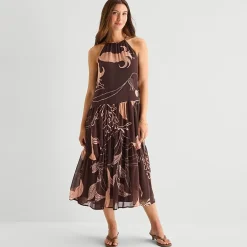 a.n.a Womens Halter Neck Sleeveless Maxi Dress
