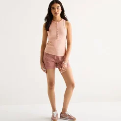 a.n.a Womens Henley Neck Sleeveless Tank Top