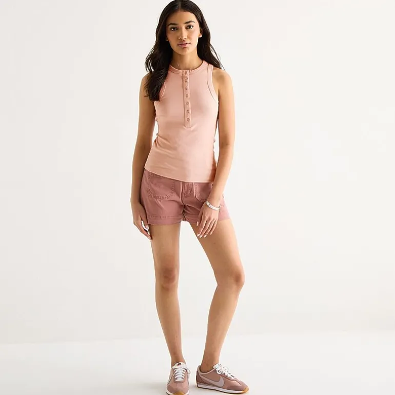 a.n.a Womens Henley Neck Sleeveless Tank Top