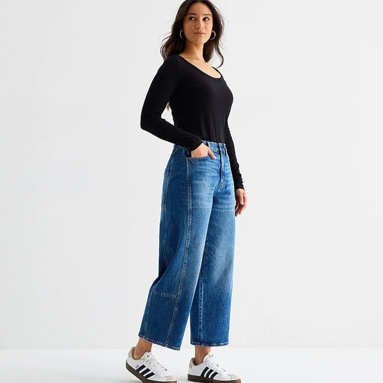 a.n.a Womens Highest Rise Barrel Jean