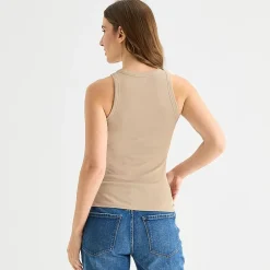a.n.a Womens High Neck Sleeveless Tank Top