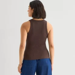 a.n.a Womens High Neck Sleeveless Tank Top