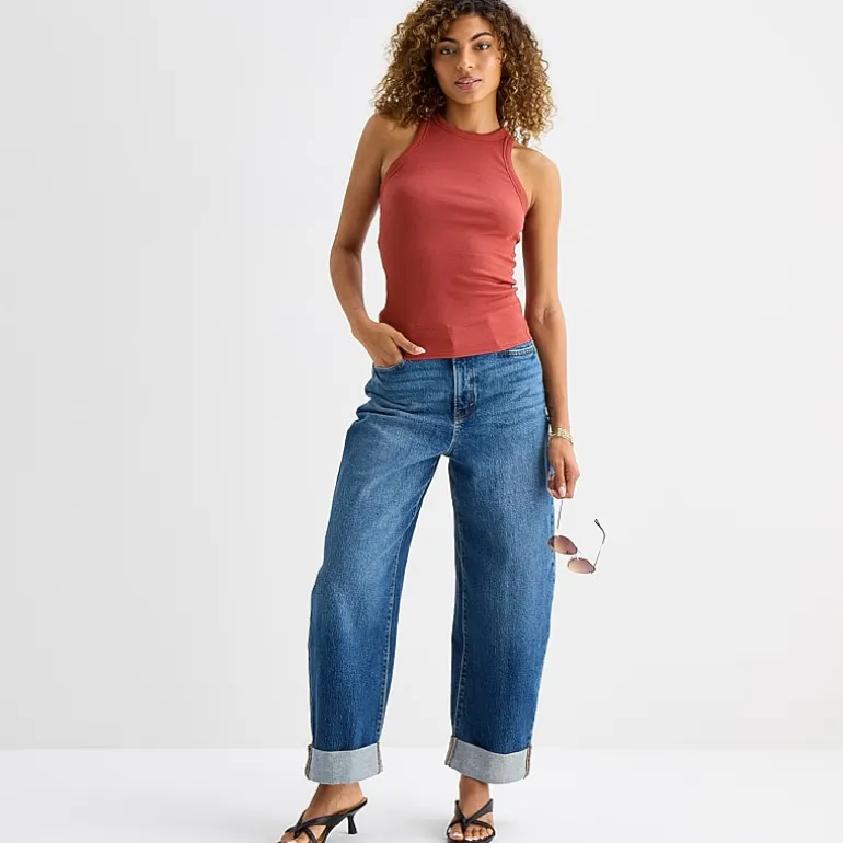 a.n.a Womens High Neck Sleeveless Tank Top