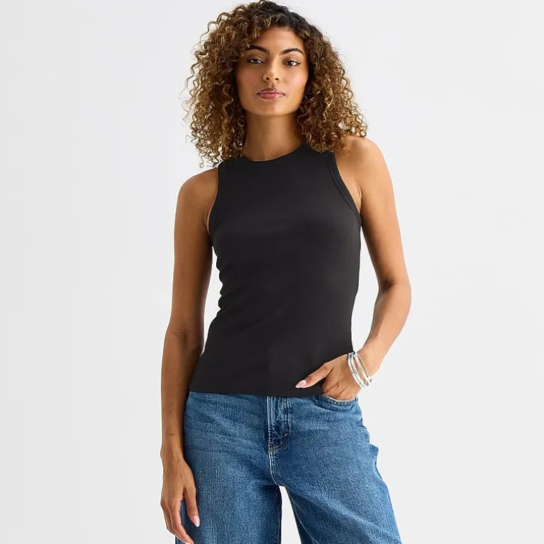 a.n.a Womens High Neck Sleeveless Tank Top