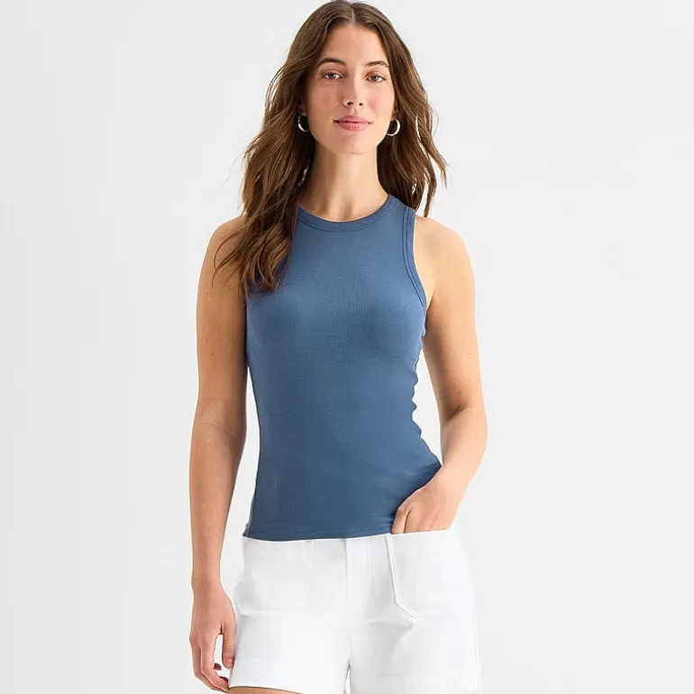 a.n.a Womens High Neck Sleeveless Tank Top