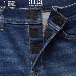 a.n.a Womens High Rise Adaptive Easy-on + Easy-off Straight Leg Jean