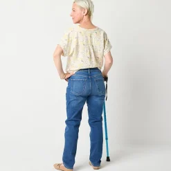 a.n.a Womens High Rise Adaptive Easy-on + Easy-off Straight Leg Jean