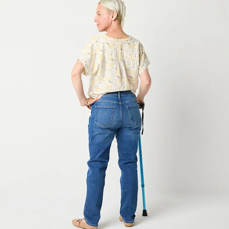 a.n.a Womens High Rise Adaptive Easy-on + Easy-off Straight Leg Jean