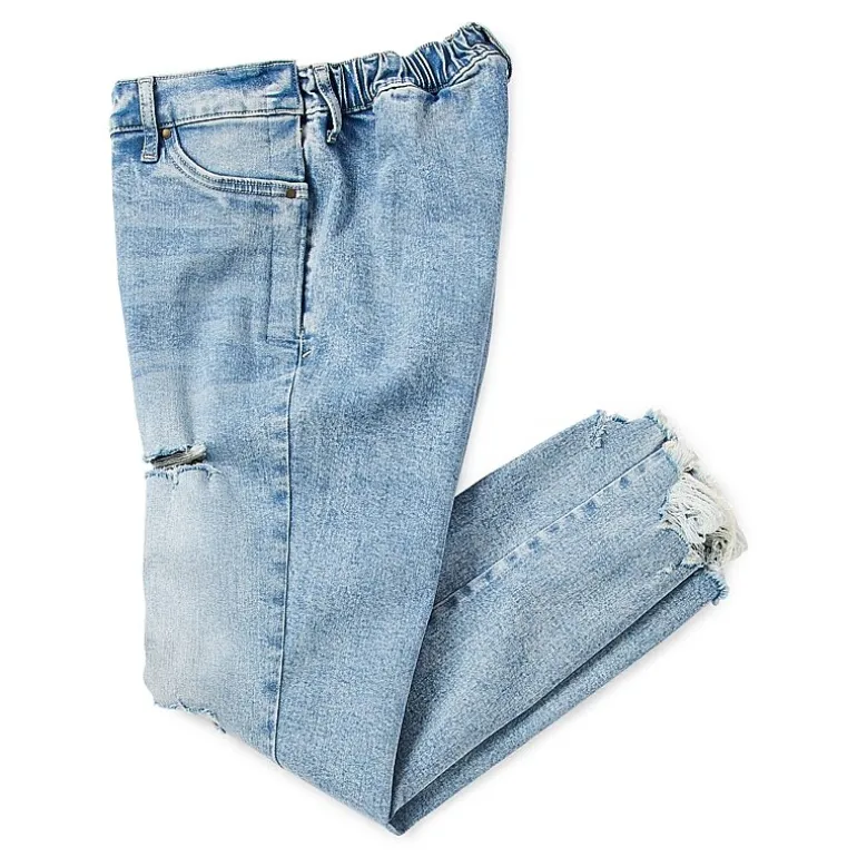 a.n.a Womens High Rise Adaptive Easy-on + Easy-off Hidden Access Opening Straight Leg Jean