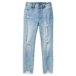 a.n.a Womens High Rise Adaptive Easy-on + Easy-off Hidden Access Opening Straight Leg Jean