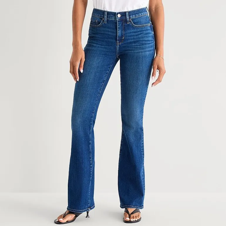 a.n.a Womens High Rise Flare Leg Jean