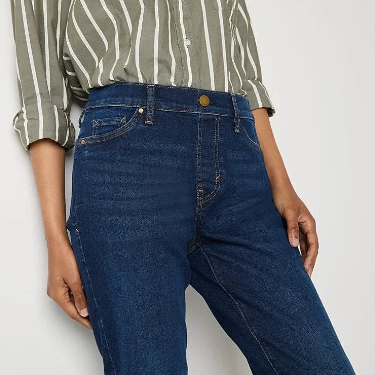 a.n.a Womens High Rise Seated Wear Straight Leg Jean