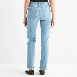 a.n.a Womens High Rise Straight Leg Jean