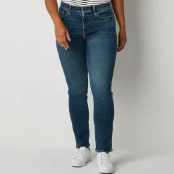 a.n.a Womens High Rise Straight Leg Jean