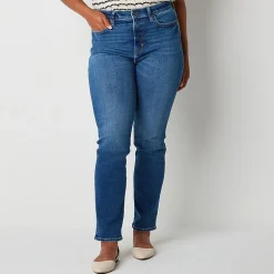 a.n.a Womens High Rise Straight Leg Jean