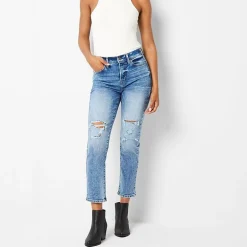 a.n.a Womens High Rise Straight Leg Jean