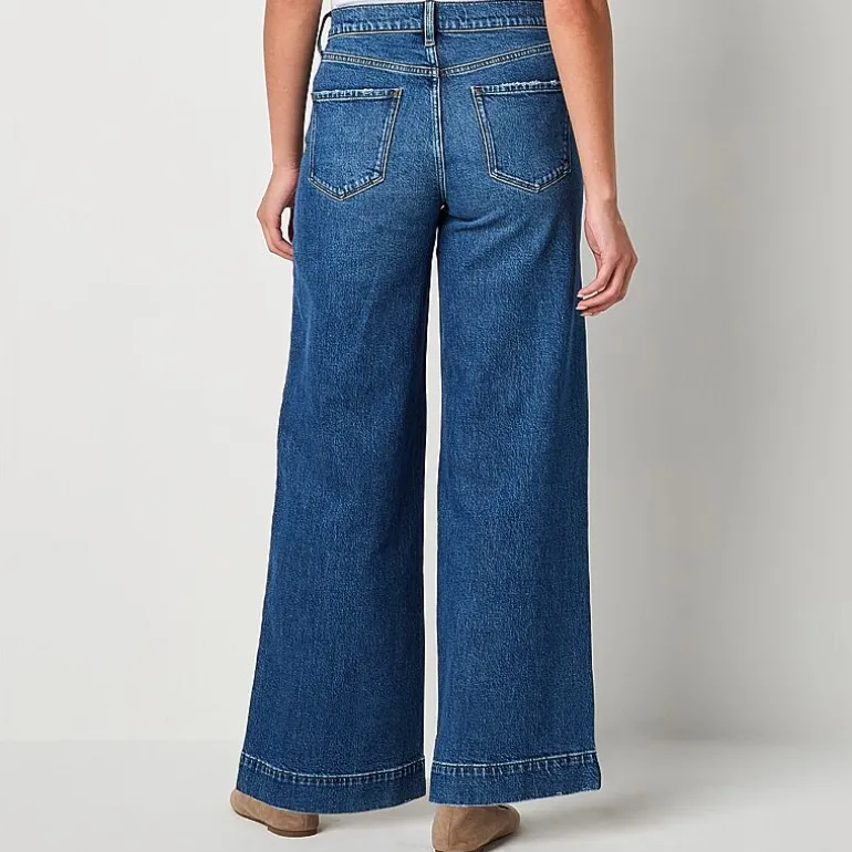 a.n.a Womens High Rise Wide Leg Jean
