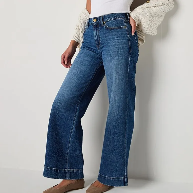 a.n.a Womens High Rise Wide Leg Jean