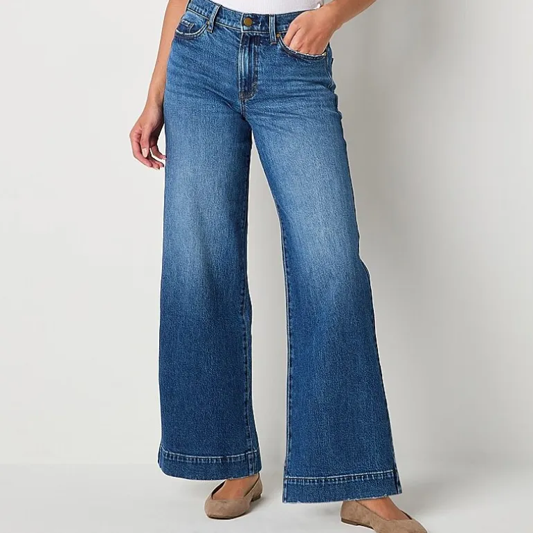 a.n.a Womens High Rise Wide Leg Jean