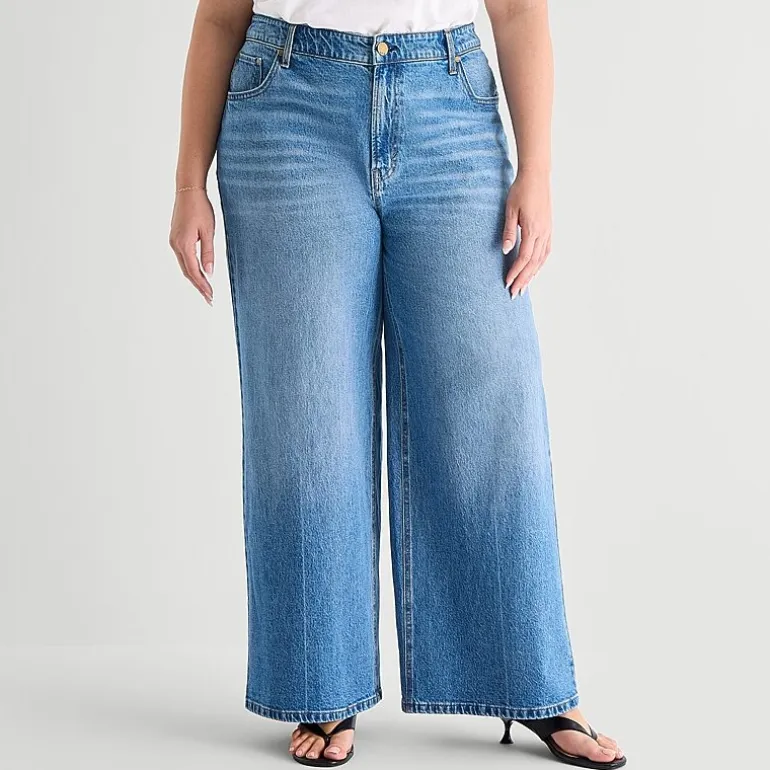 a.n.a Womens High Rise Wide Leg Jean