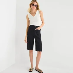 a.n.a Womens Linen Blend Patch Pocket Cropped Pant