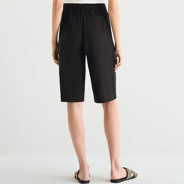 a.n.a Womens Linen Blend Patch Pocket Cropped Pant