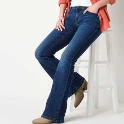 a.n.a Womens Low Rise Flare Leg Jean