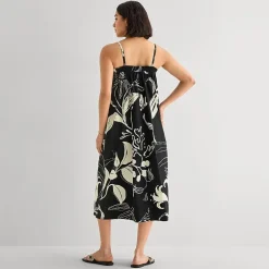 a.n.a Womens Midi Square Neck Sleeveless Maxi Dress