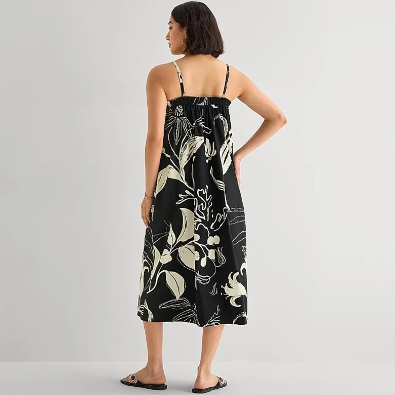 a.n.a Womens Midi Square Neck Sleeveless Maxi Dress