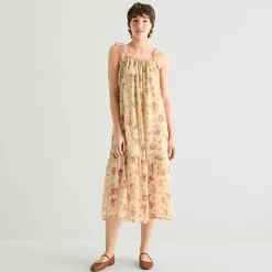 a.n.a Womens Midi Square Neck Sleeveless Sundress