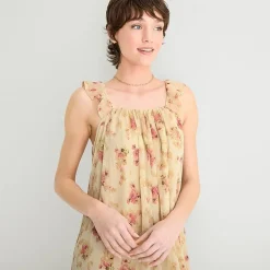 a.n.a Womens Midi Square Neck Sleeveless Sundress