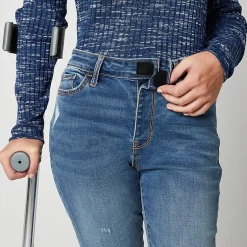 a.n.a Womens Mid Rise Adaptive Hidden Access Opening Skinny Fit Jegging Jean