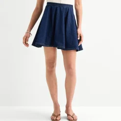a.n.a Womens Mid Rise Denim Skirt