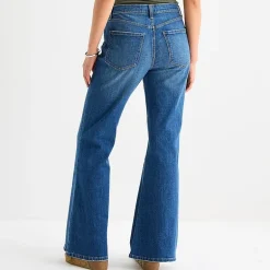 a.n.a Womens Mid Rise Relaxed Flare Leg Jean