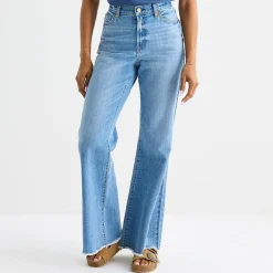 a.n.a Womens Mid Rise Relaxed Flare Leg Jean