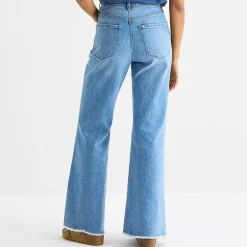 a.n.a Womens Mid Rise Relaxed Flare Leg Jean