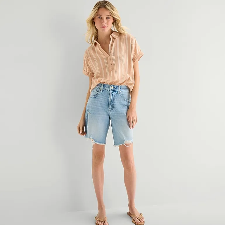 a.n.a Womens 9" Mid Rise Tall Bermuda Short