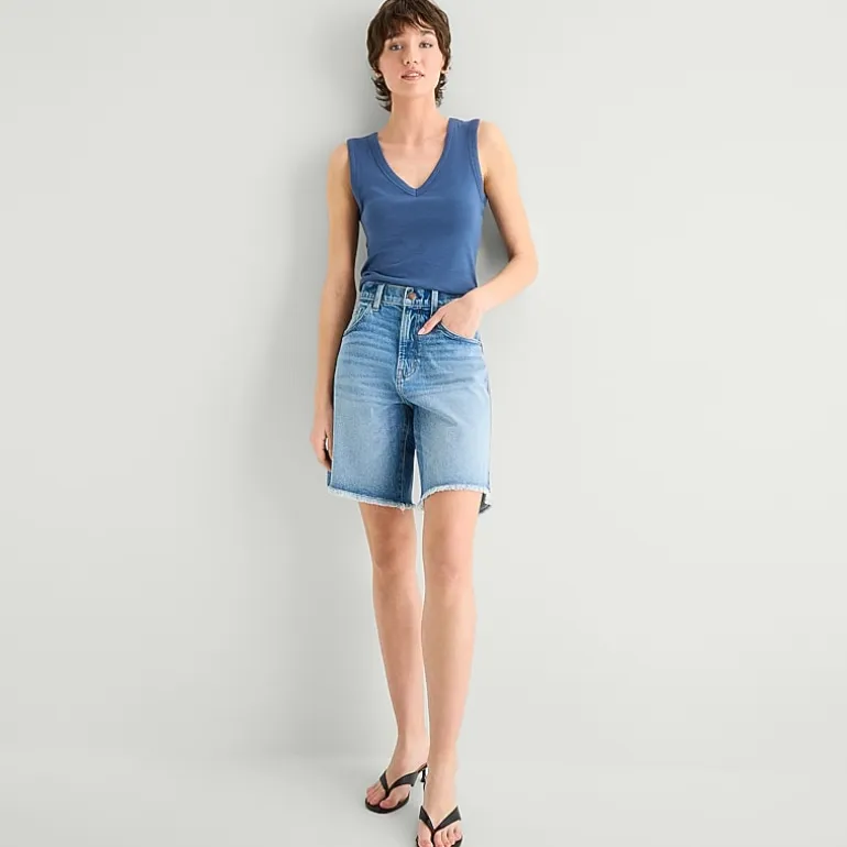 a.n.a Womens 9" Mid Rise Tall Bermuda Short