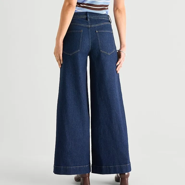 a.n.a Womens Mid Rise Wide Leg Jean