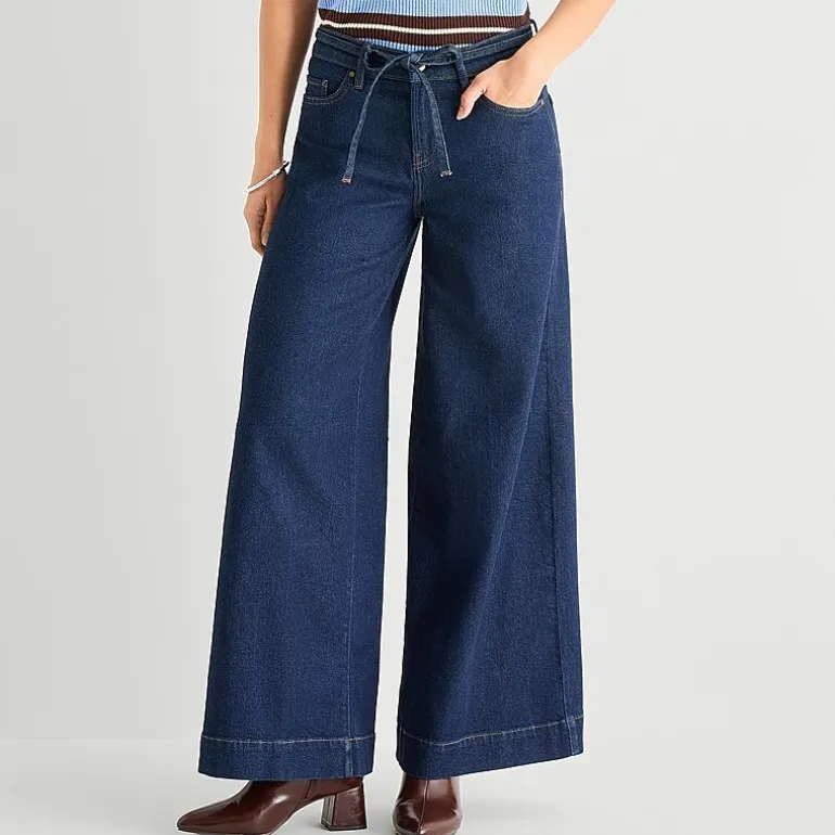 a.n.a Womens Mid Rise Wide Leg Jean