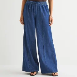 a.n.a Womens Mid Rise Wide Leg Jean