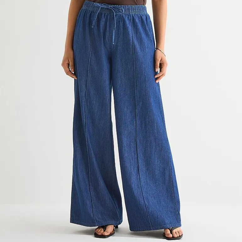 a.n.a Womens Mid Rise Wide Leg Jean